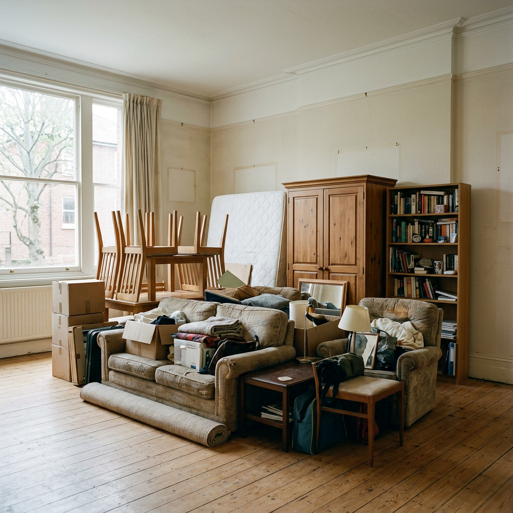 Image générée d’un appartement de meubles rassemblés dans un salon